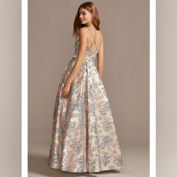 Blondie Nites metallic brocade prom dress - Picture 3 of 3